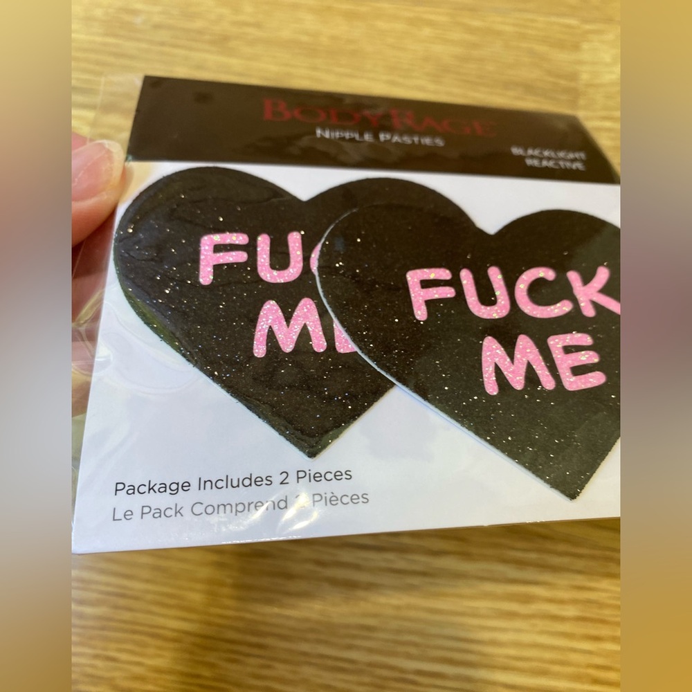 Fxck Me 🖤 Spencer’s heat shaped pasties NEW in packaging
